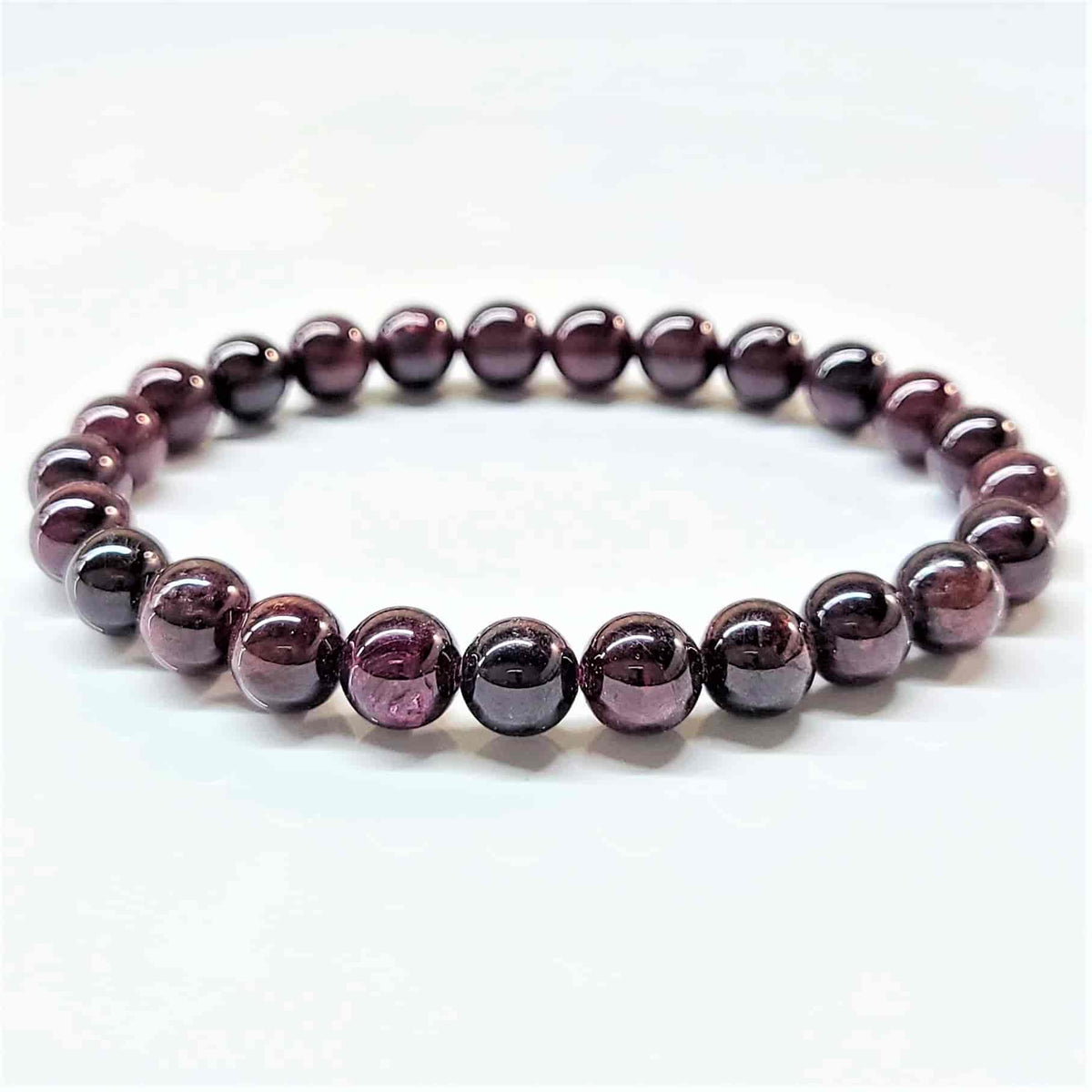 Garnet Round Bead Bracelet - Stone of Passion & Vitality