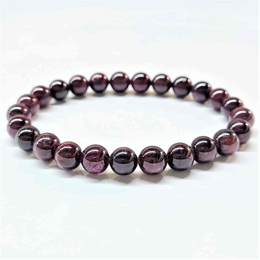 Garnet Round Bead Bracelet - Stone of Passion & Vitality