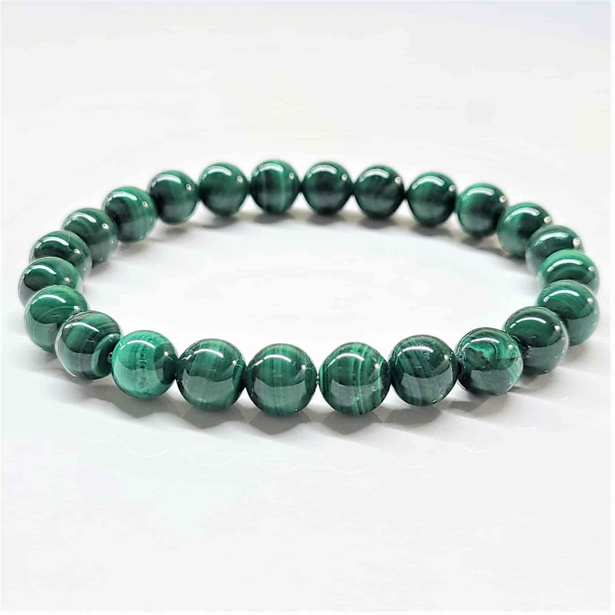 Malachite Round Bead Bracelet - Stone of Transformation & Fidelity