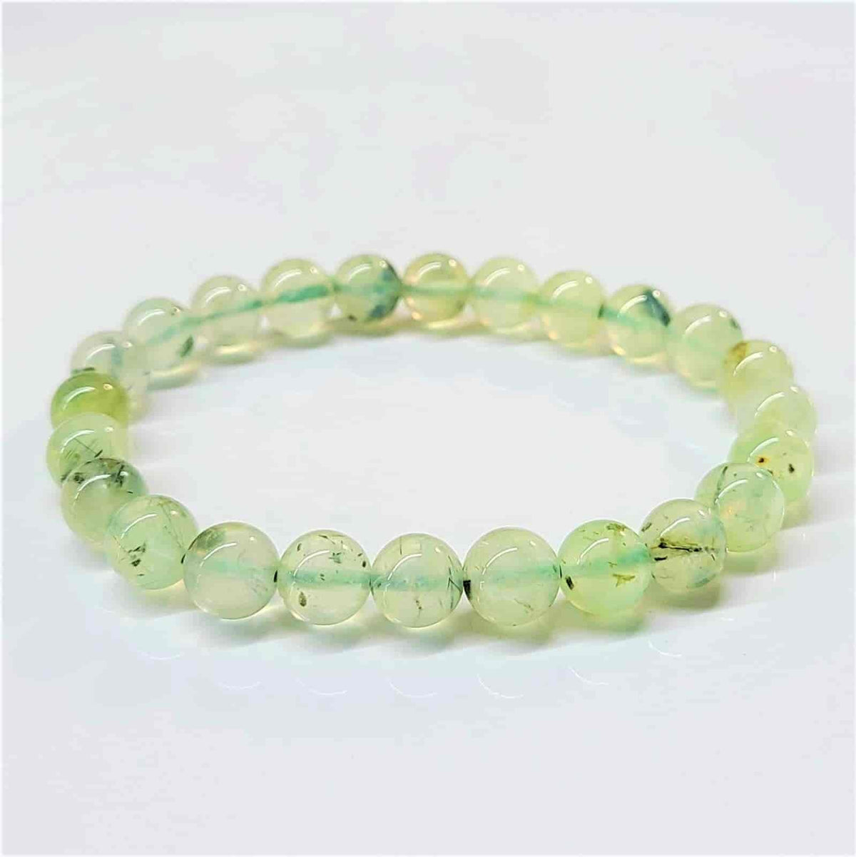 Prehnite Round Bead Bracelet