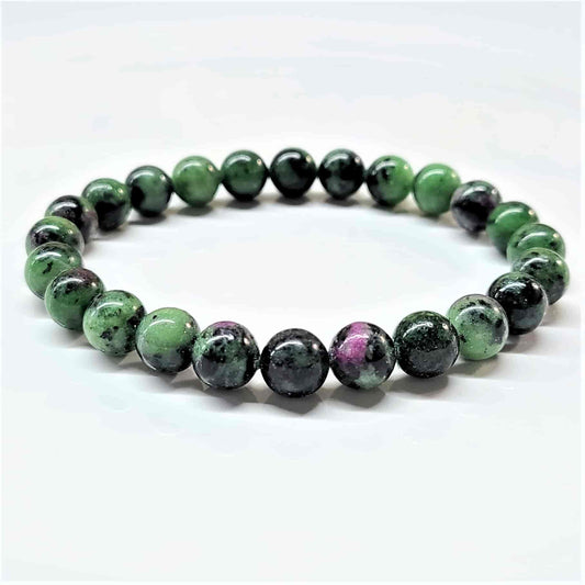 Ruby Zoisite Round Bead Bracelet - The Anti Lazy Stone