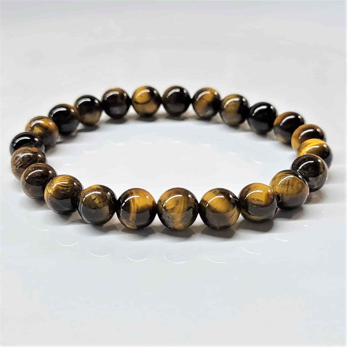 Tiger Eye Round Bead Bracelet - Stone of Balance & Bold Action