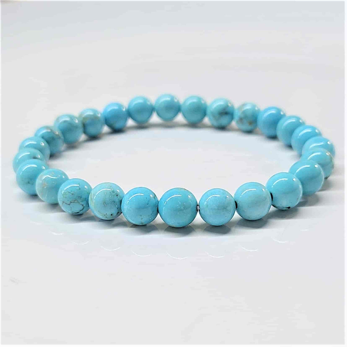 Blue Howlite Round Bead Bracelet - The Anger Eater