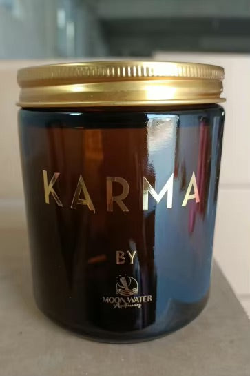Karma Candle – Intention Candle with Hidden Crystals, 8 oz -- Super Long Lasing