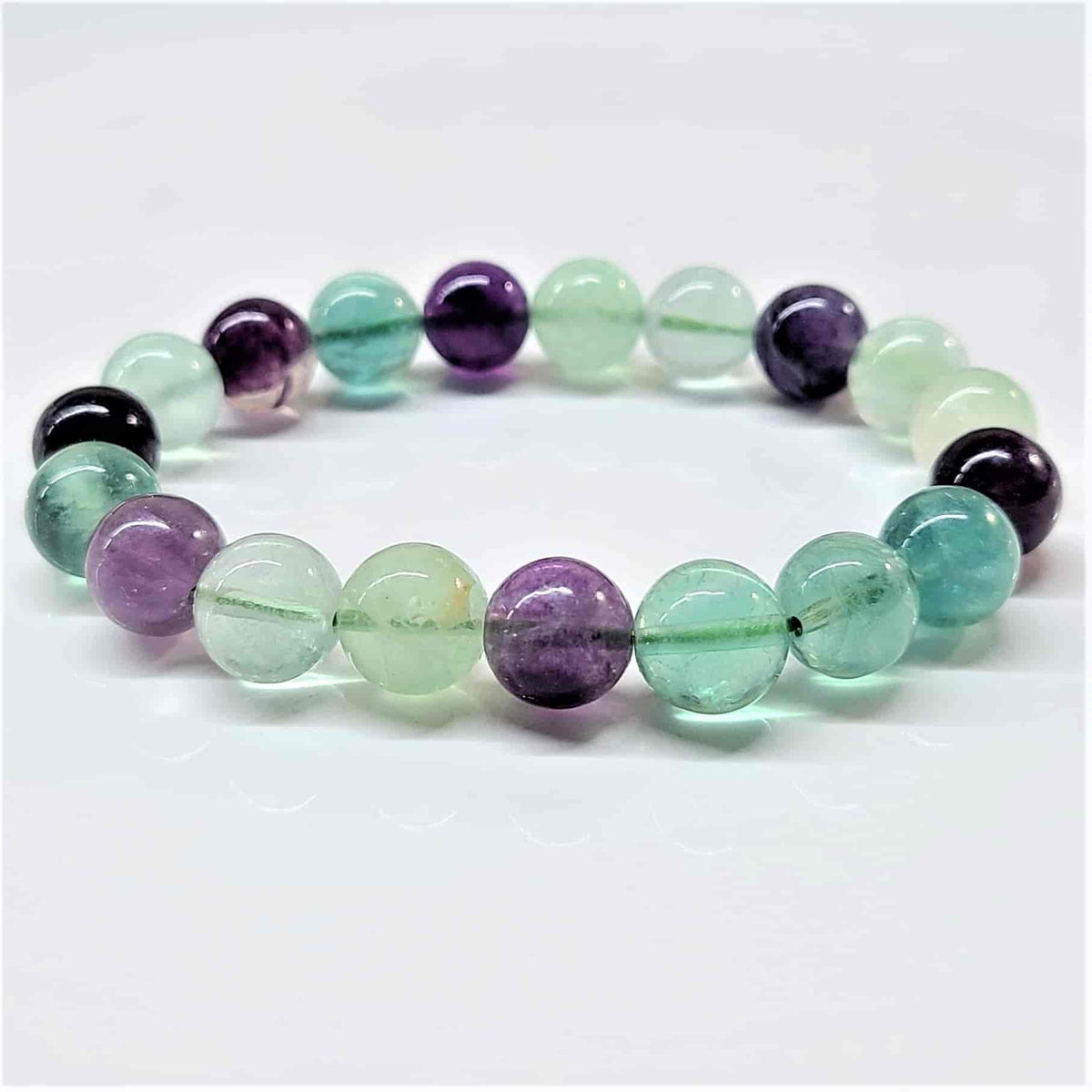 Fluorite Round Bead Bracelet - The Student's Stone