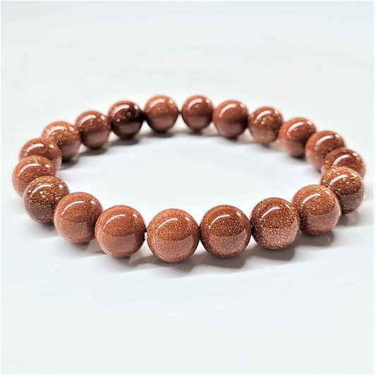Goldstone Round Bead Bracelet - Stone of Earthly Spirit Connection