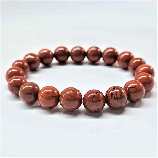 Red Jasper Round Bead Bracelet - The Life Force Energy Stone
