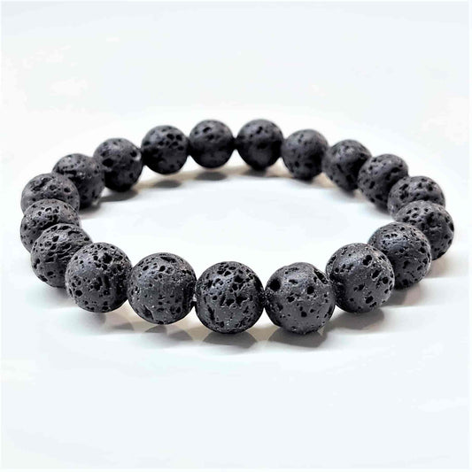 Lava Stone Round Bead Bracelet - The Phoenix Stone