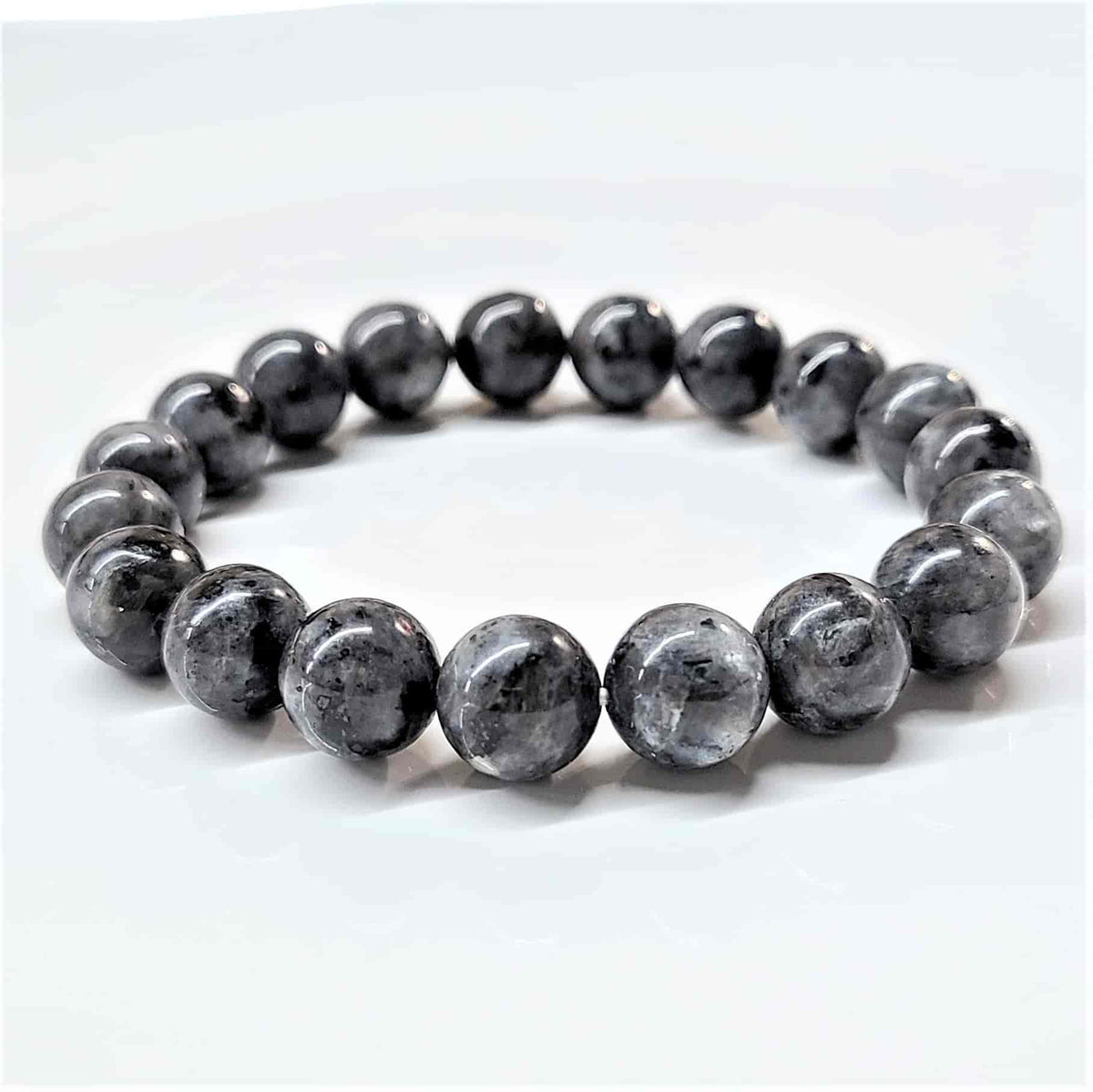 Larvikite Round Bead Bracelet - Stone of Grounded Expansion