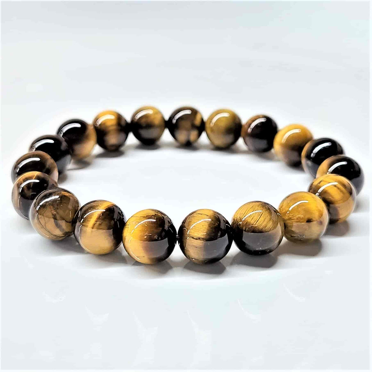 Tiger Eye Round Bead Bracelet - Stone of Balance & Bold Action