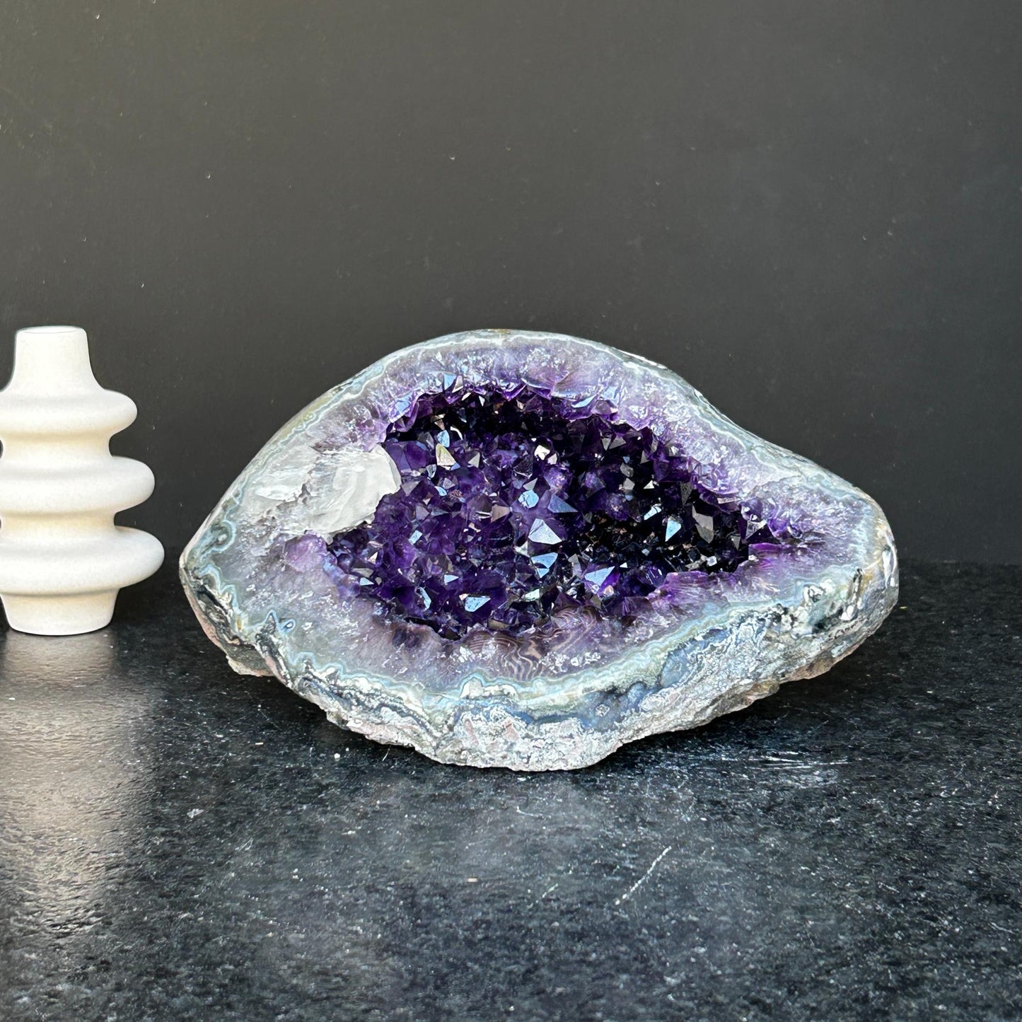 Semi precious stone, large amethyst geode