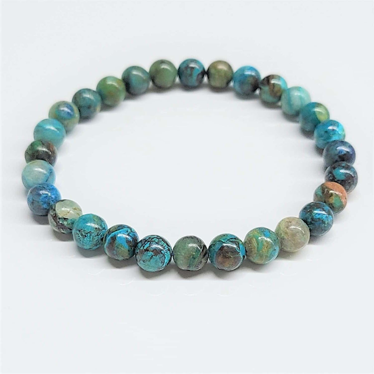 Chrysocolla Round Bead Bracelet - The Peace Stone