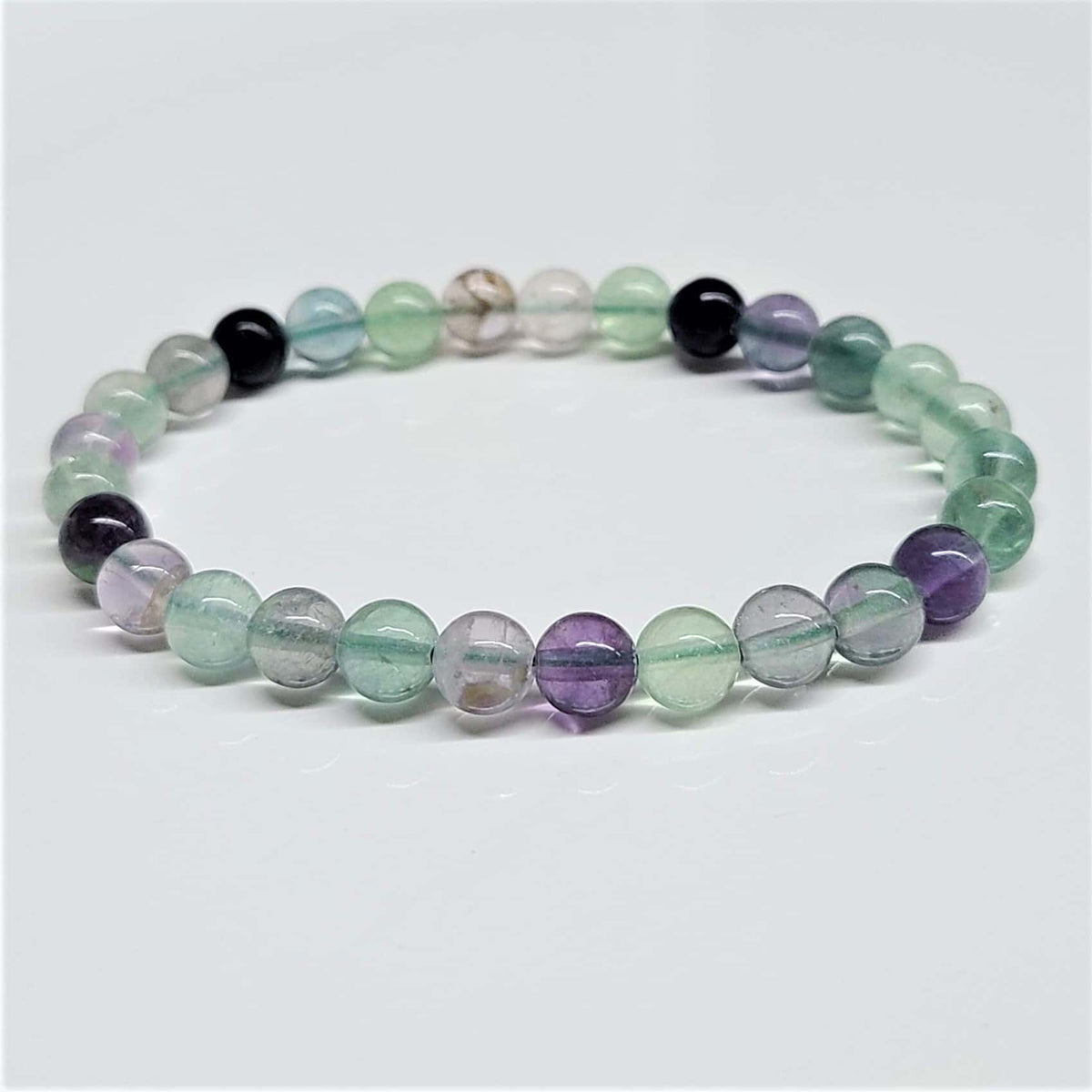 Fluorite Round Bead Bracelet - The Student's Stone
