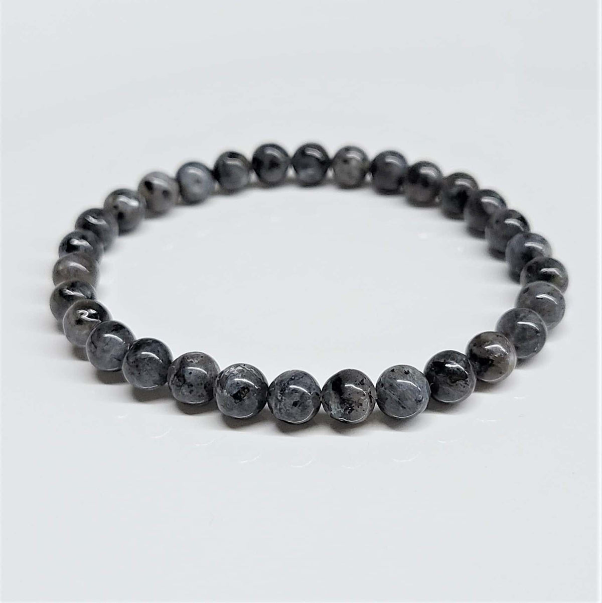 Larvikite Round Bead Bracelet - Stone of Grounded Expansion