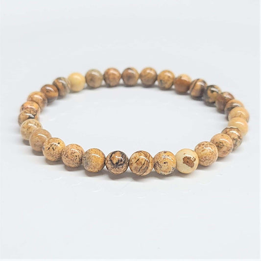 Picture Jasper Round Bead Bracelet