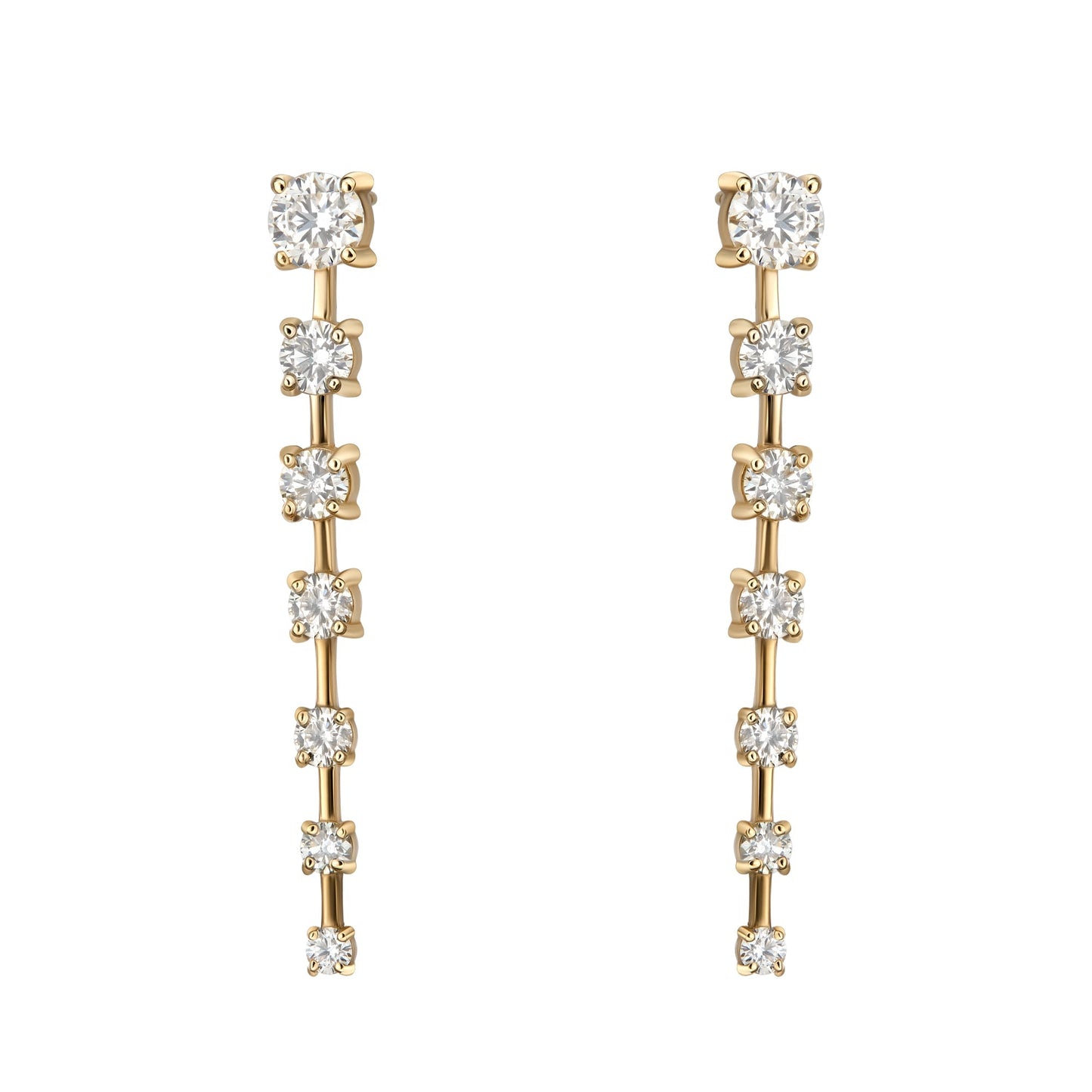 One Line Spaced Graduated Drop Earrings