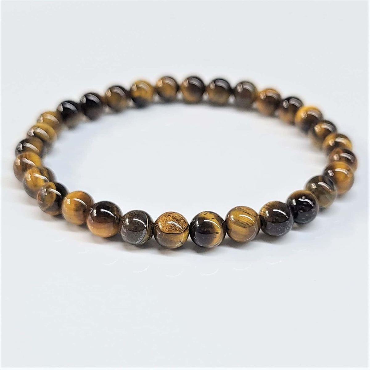 Tiger Eye Round Bead Bracelet - Stone of Balance & Bold Action