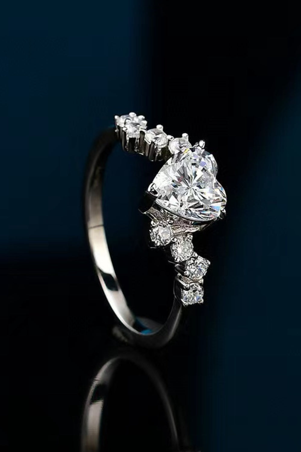 1 Carat Sparkala™ Heart Platinum Over Pure Sterling Silver Ring