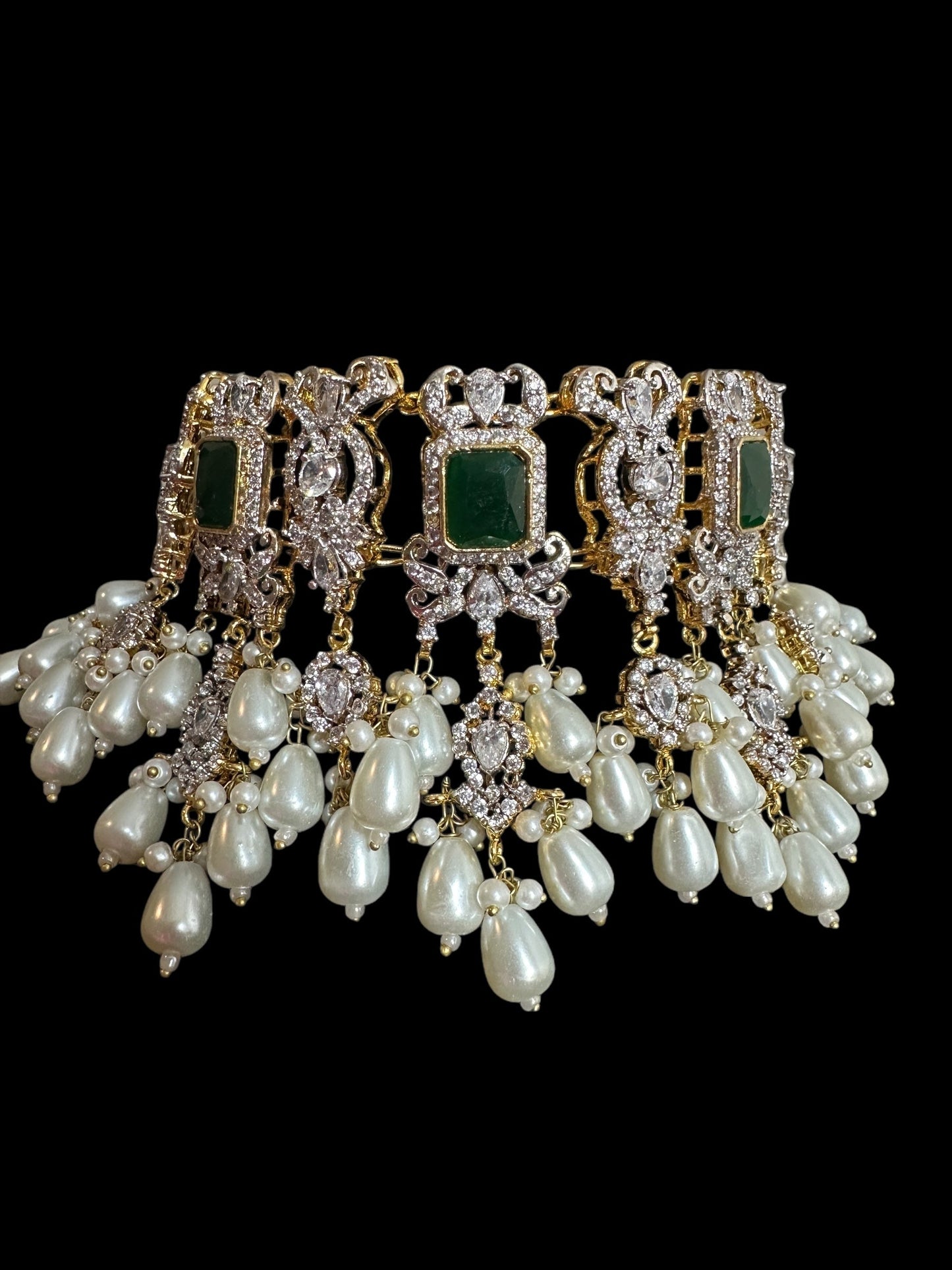 BR472 Farhat bridal set in green ( READY TO SHIP)