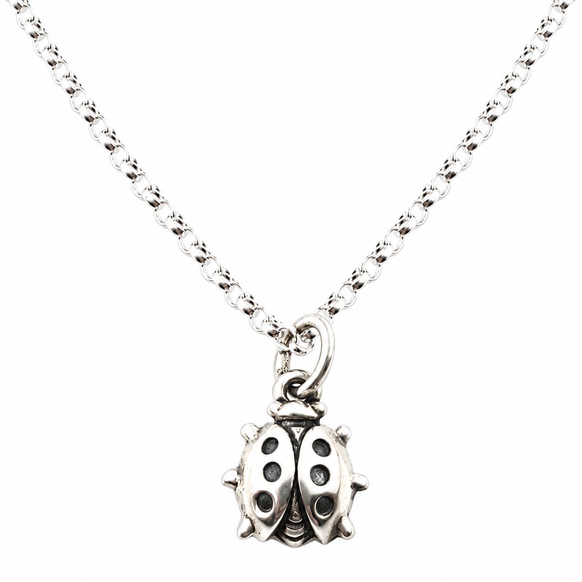 Tiny Sterling Silver Ladybug Necklace