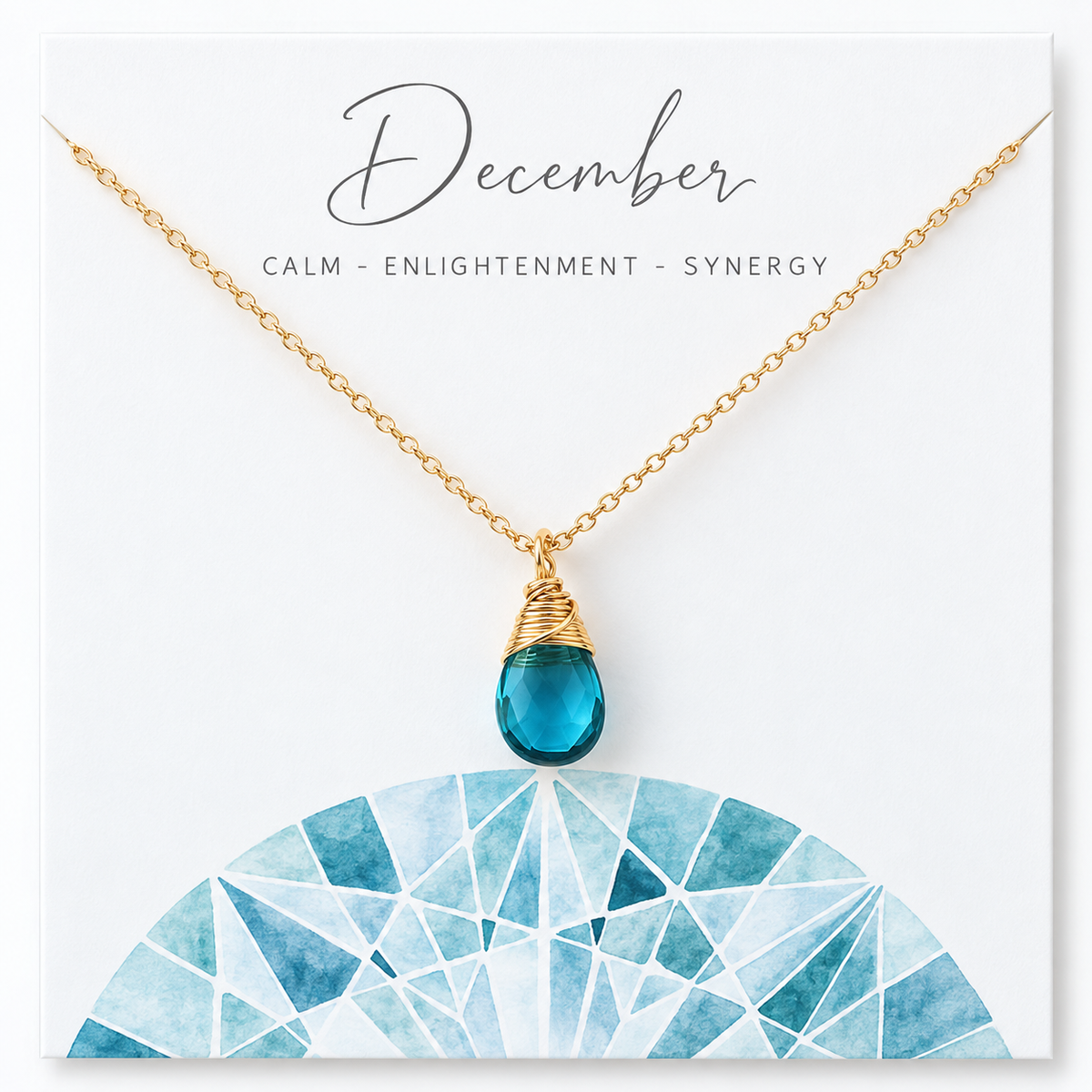 Birthstone Briolette Necklace – 14K Gold Filled
