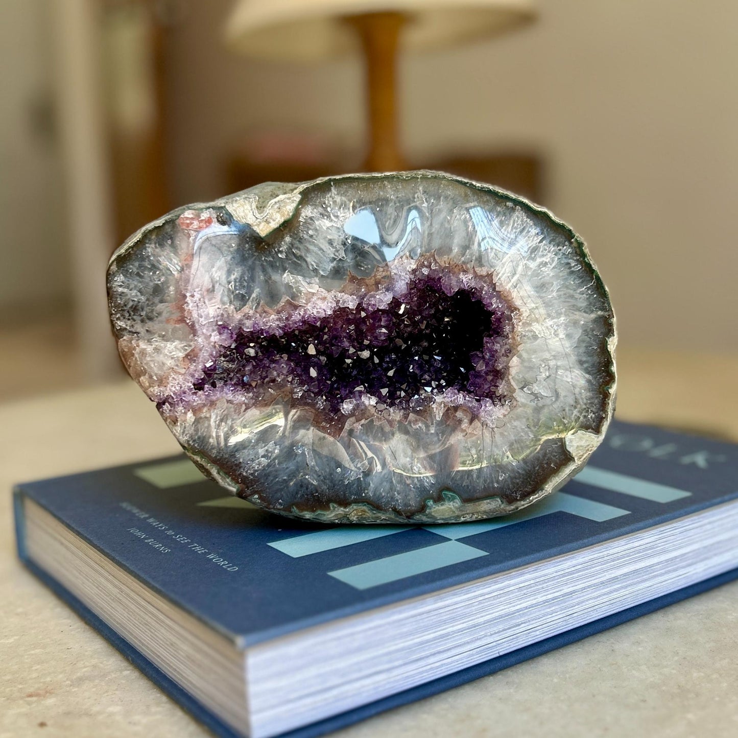 Outstanding Amethyst Geode Cave, Large decor piece, Purple crystal for coffee table