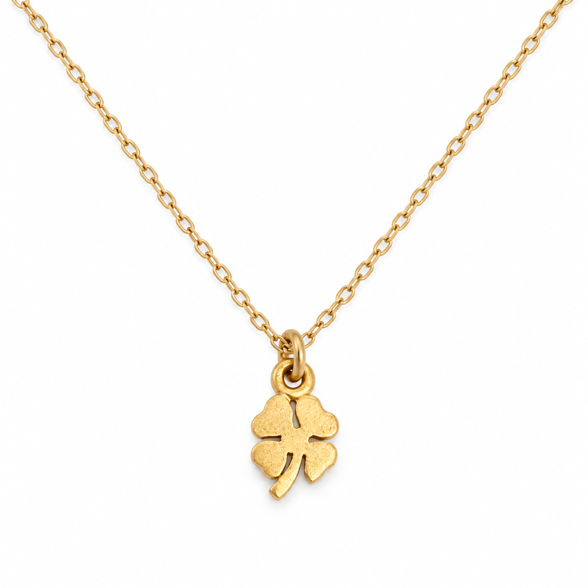 Tiny Gold Shamrock Necklace