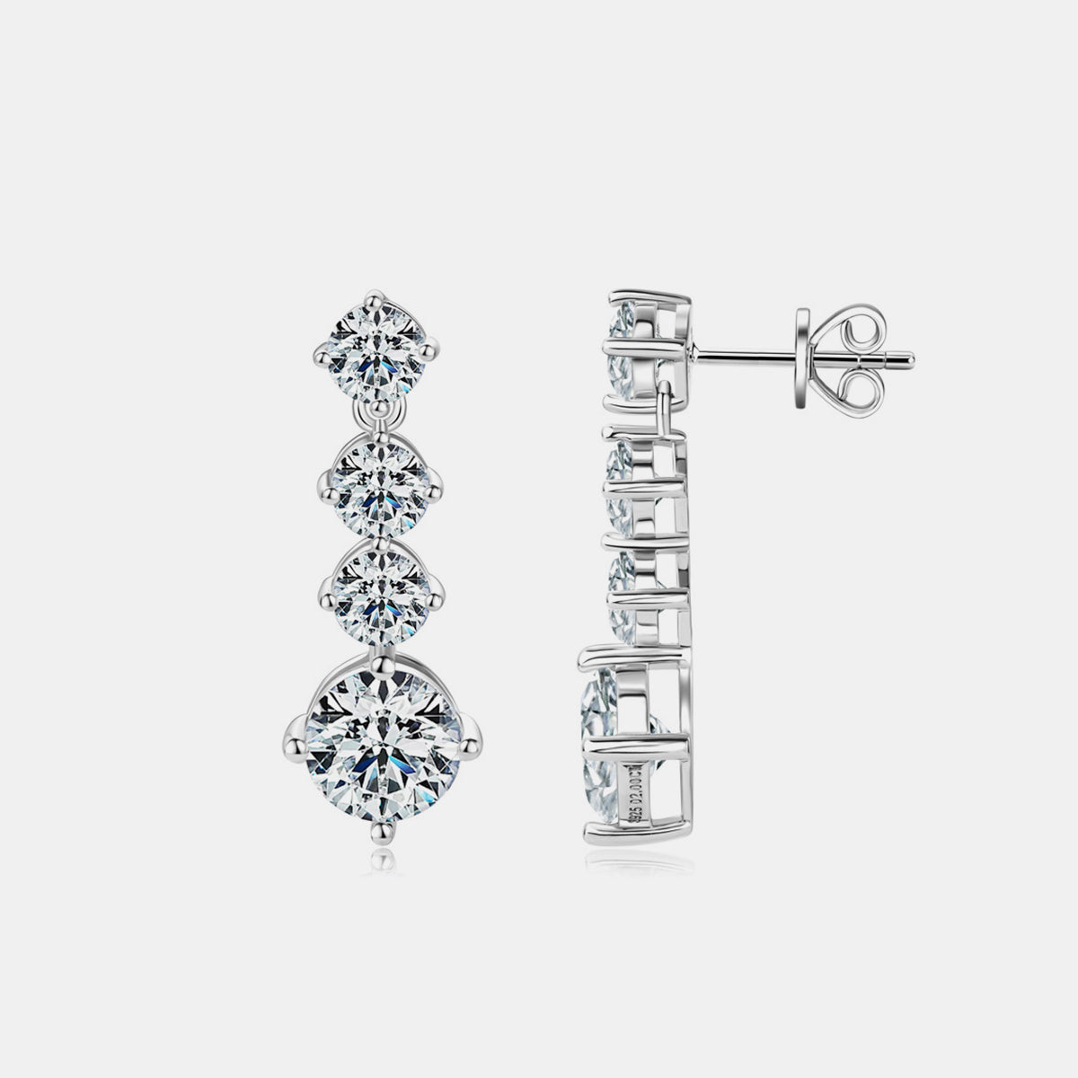 4 Carat Sparkala™ Pure Sterling Silver Earrings