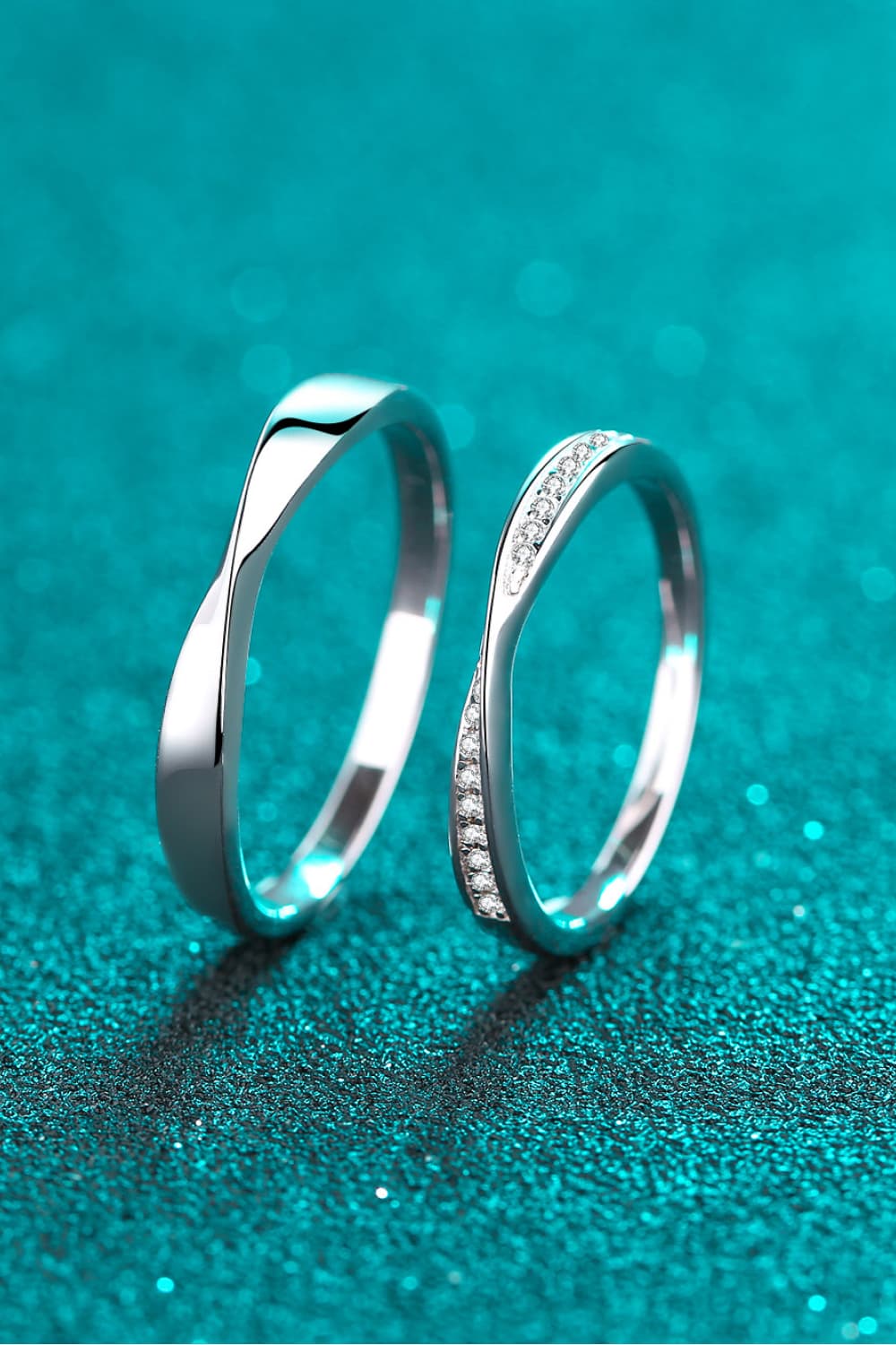 Minimalist 925 Sterling Silver Ring Set  (Rhodium Over Sterling Silver)
