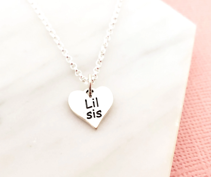 Lil Sis Heart Sterling Silver Necklace