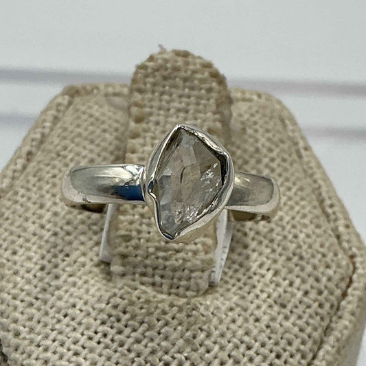 Sterling Silver Herkimer Diamond Ring - Size 7 - Clarity, Intuition & Alignment