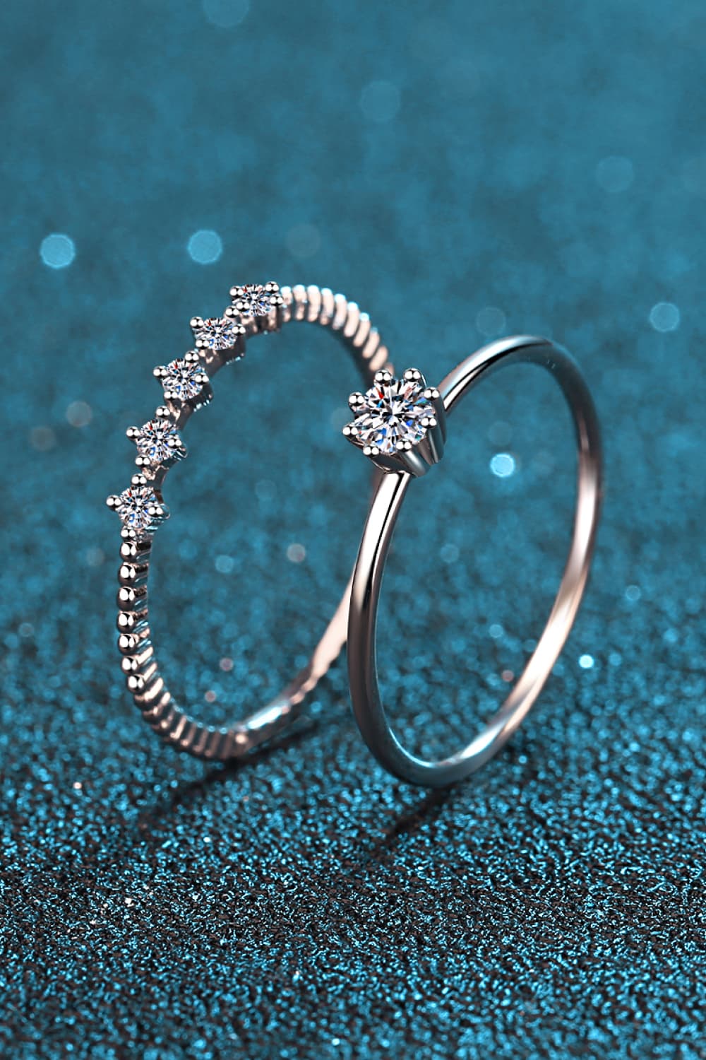 Sparkala™ 925 Sterling Silver Two-Piece Ring Set