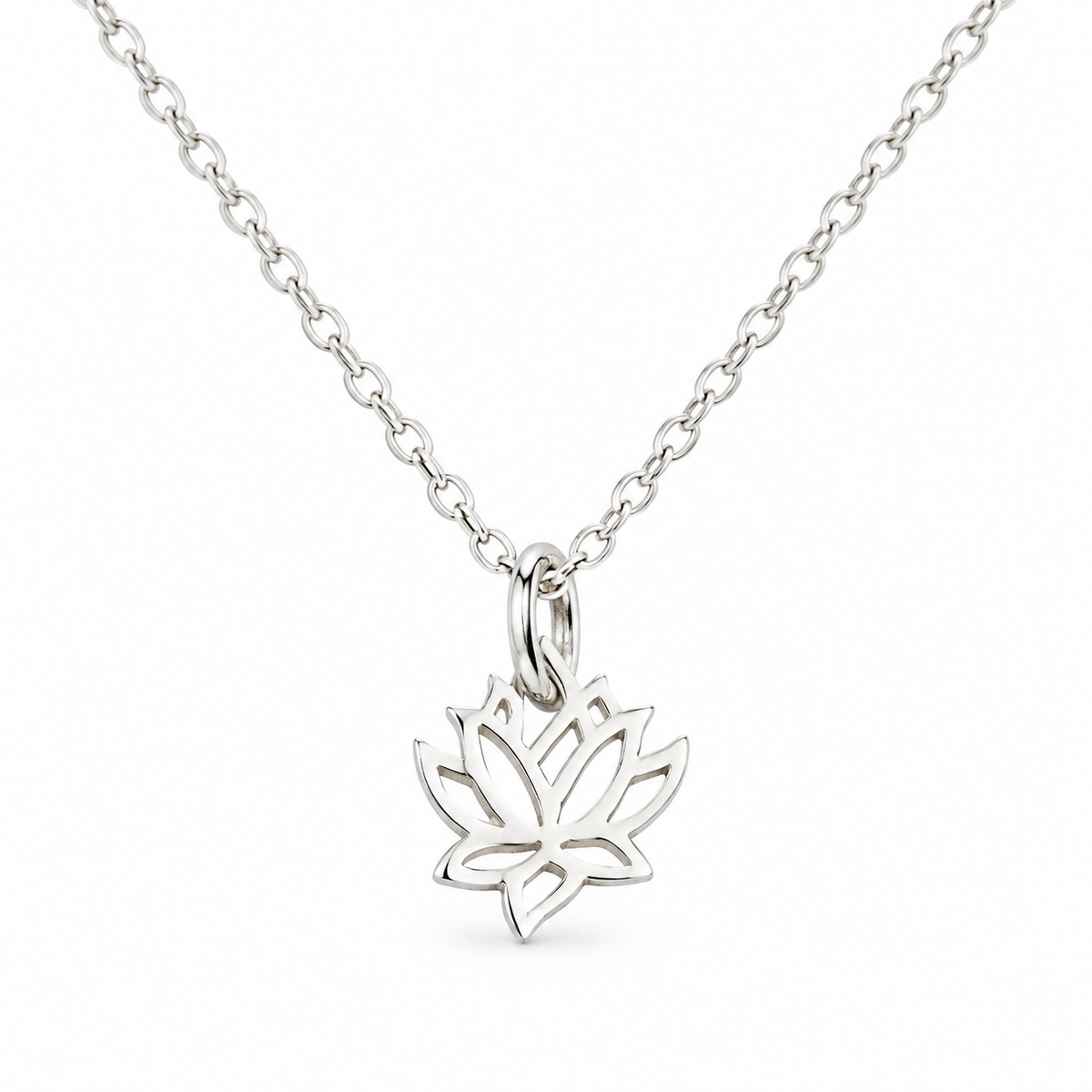 Sterling Silver Tiny Lotus Necklace