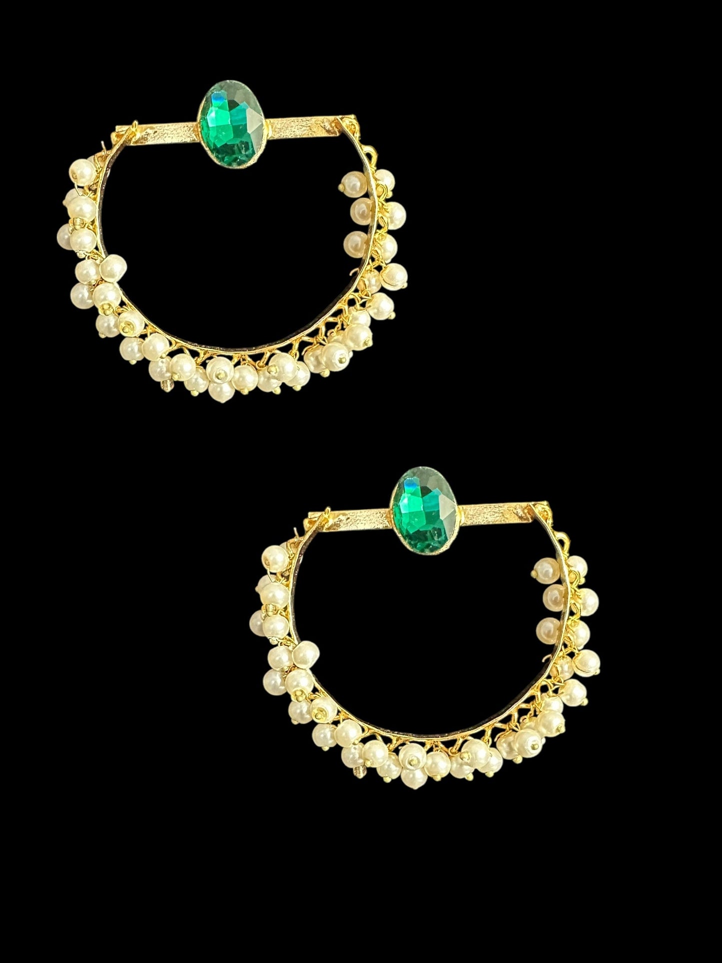 Pearl earrings - green  ( READY TO SHIP