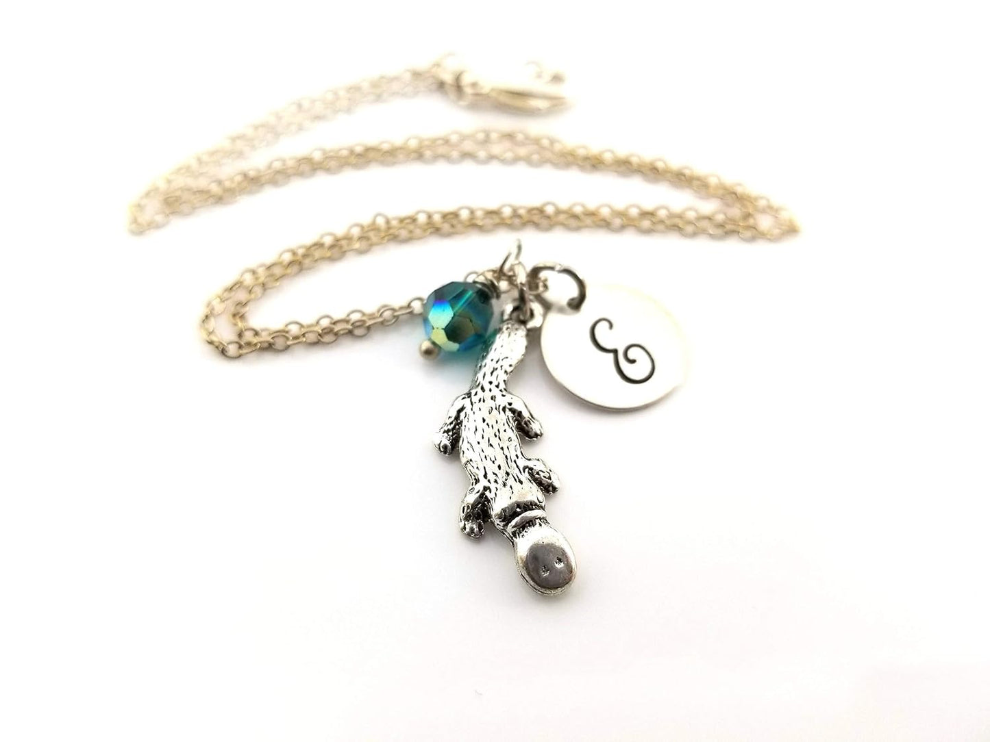 Platypus Charm Necklace – Personalized Sterling Silver Jewelry