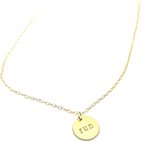 Hand Stamped “Run” Charm – 14k Gold Filled