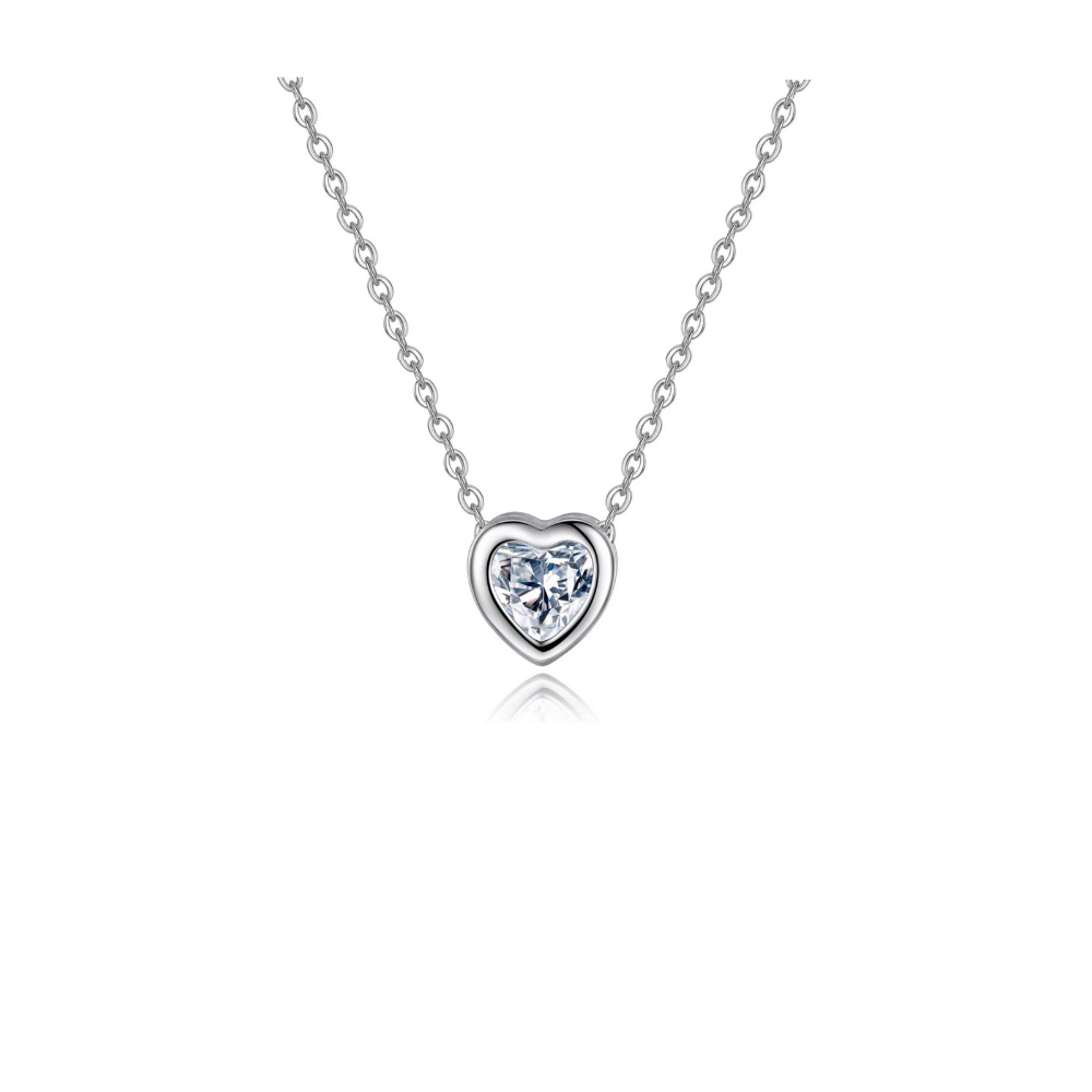 Heart Necklace Cubic Zirconia Crystal