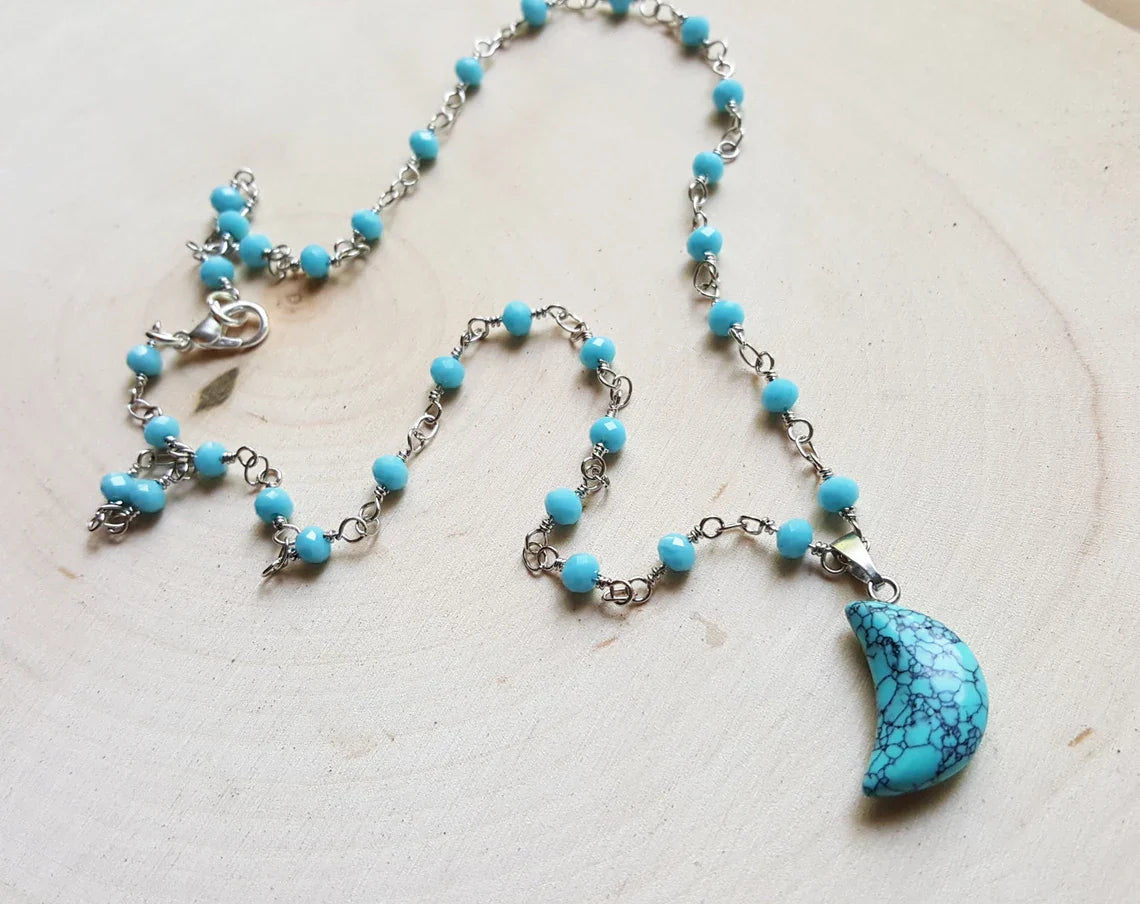 Turquoise Moon Celestial Necklace