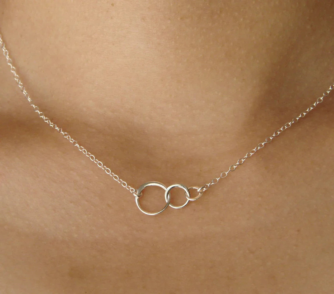 Sterling Silver Three Circle Necklace – 18" Chain