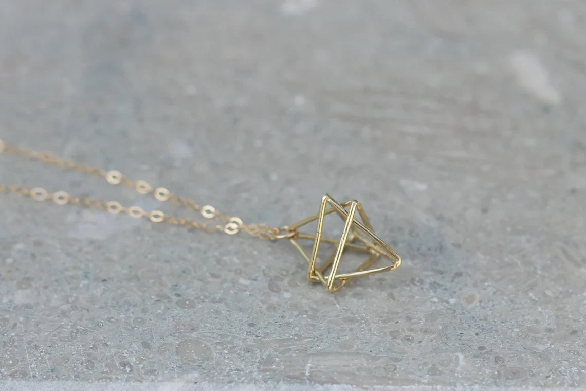Gold Merkaba Necklace – 18" Gold Filled Chain