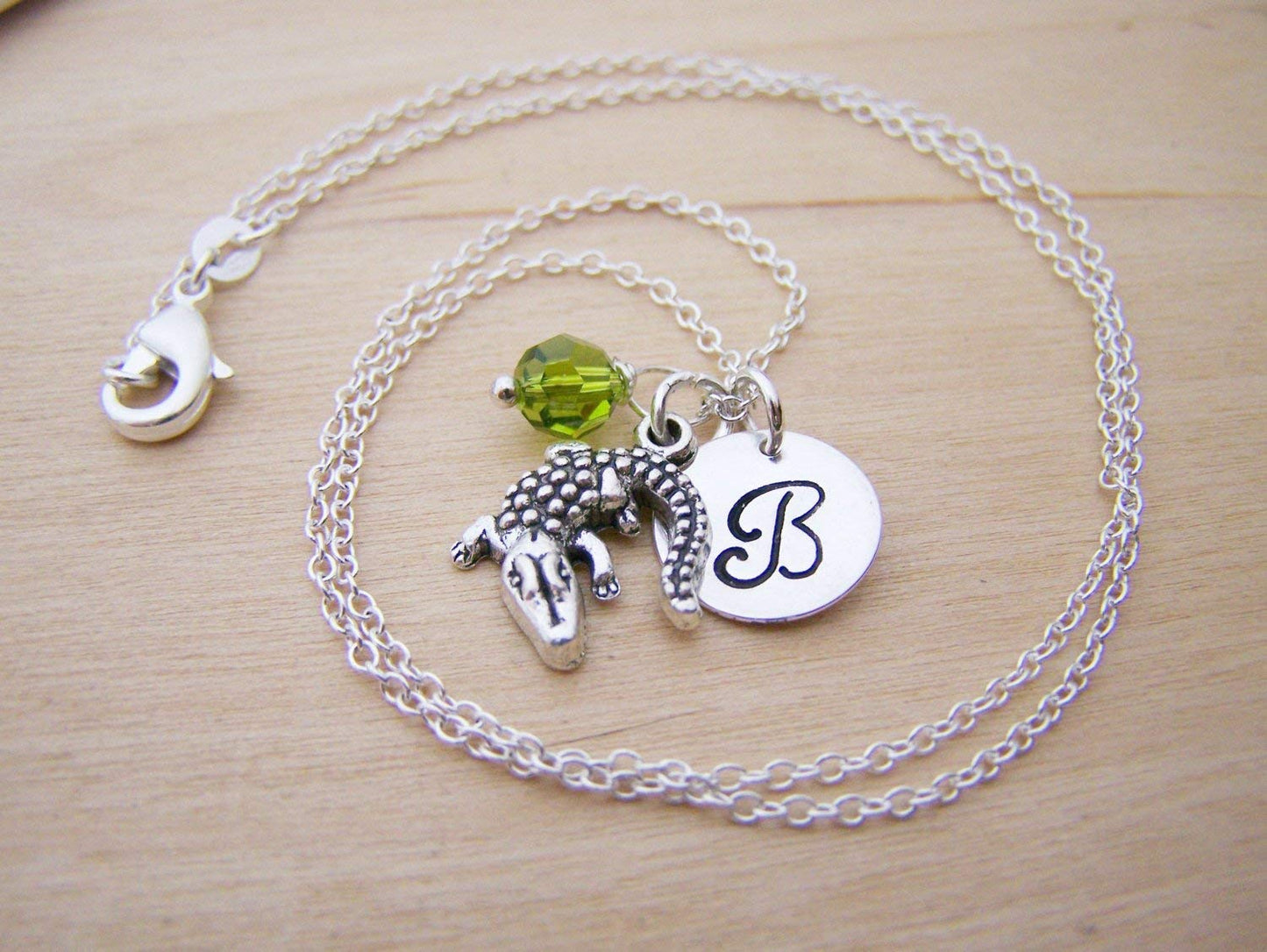 Alligator Charm Necklace – Personalized Sterling Silver Jewelry
