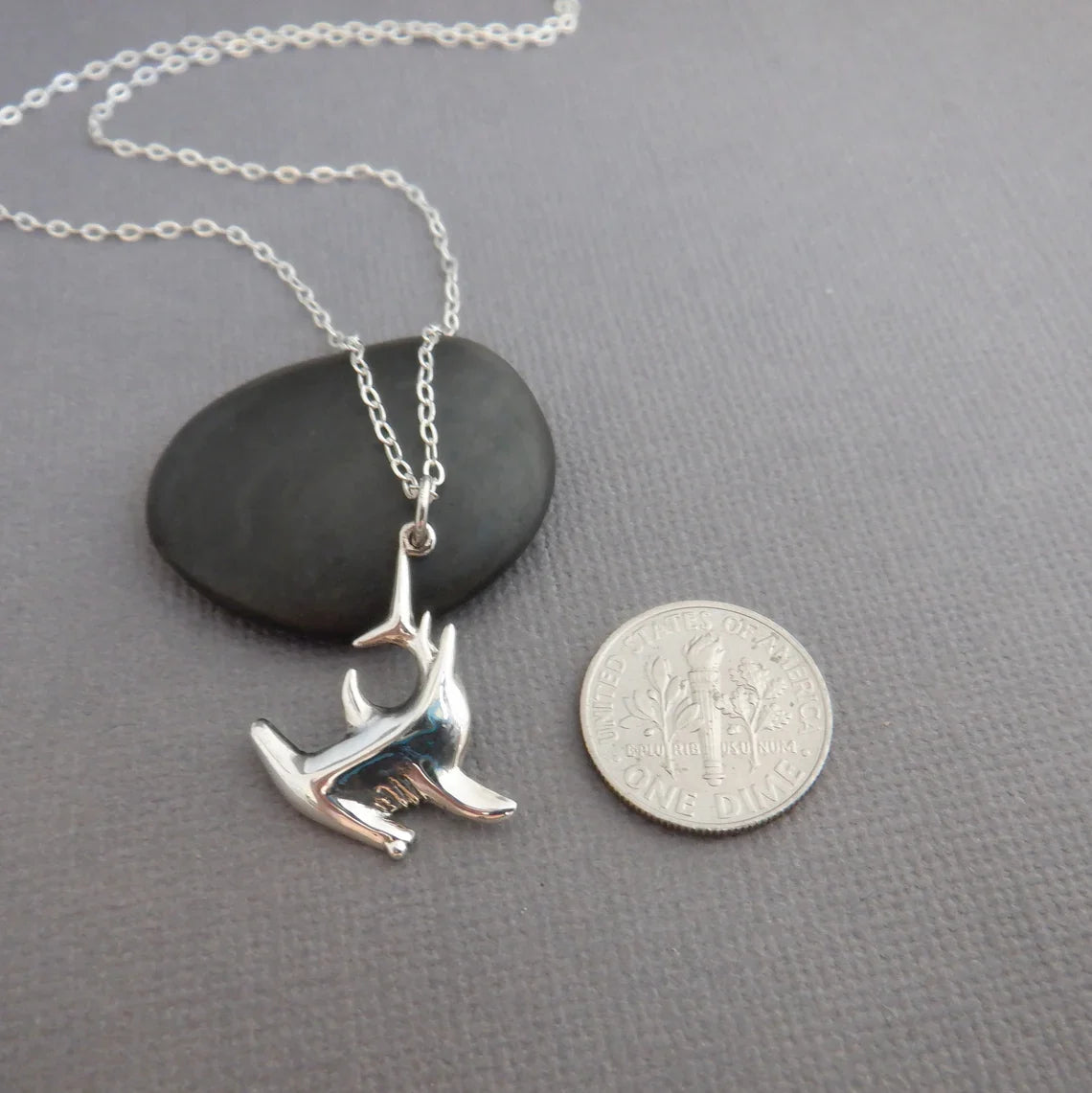 Hammerhead Shark Necklace – Sterling Silver Ocean Charm on 18" Chain