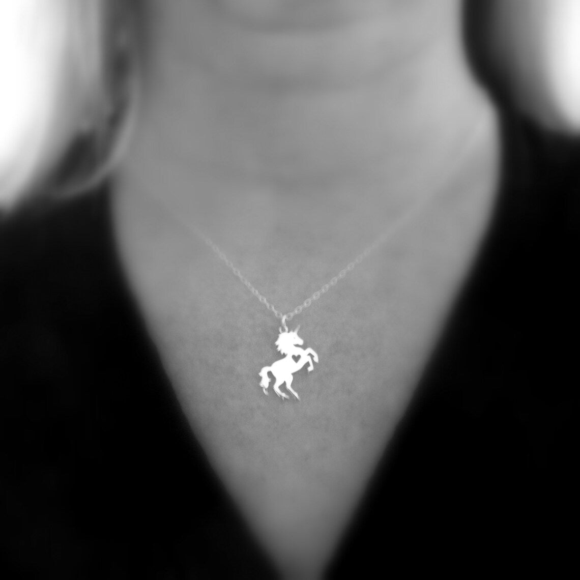 Unicorn Heart Necklace – Sterling Silver Whimsical Charm on 16" Chain