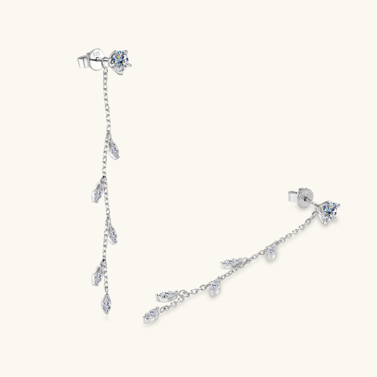 1.38 Carat Sparkala™ Pure Sterling Silver Leaf Earrings