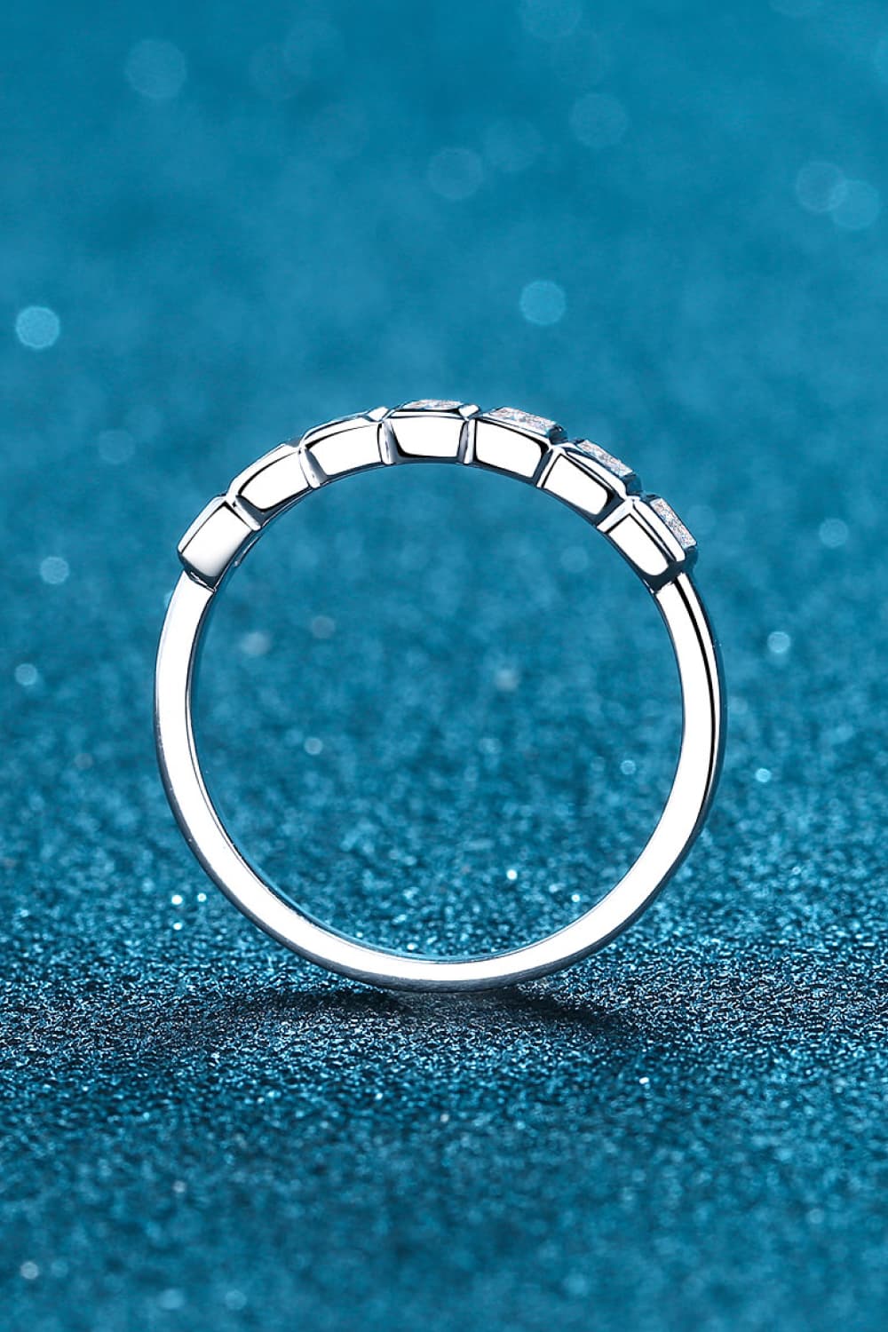 Sparkala™ Rhodium-Plated Half-Eternity 7 Stone Ring