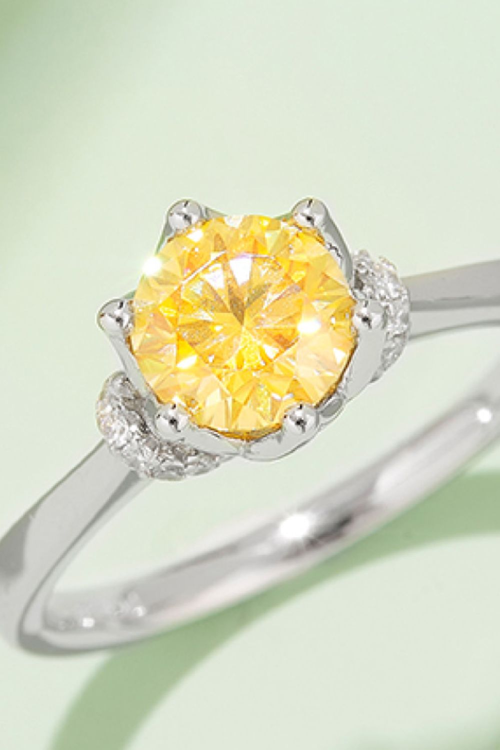 1 Carat Round Brilliant Round Cut Sparkala™ Contrast Platinum Over Pure Sterling Silver Ring (Pink, Yellow, or Aqua)