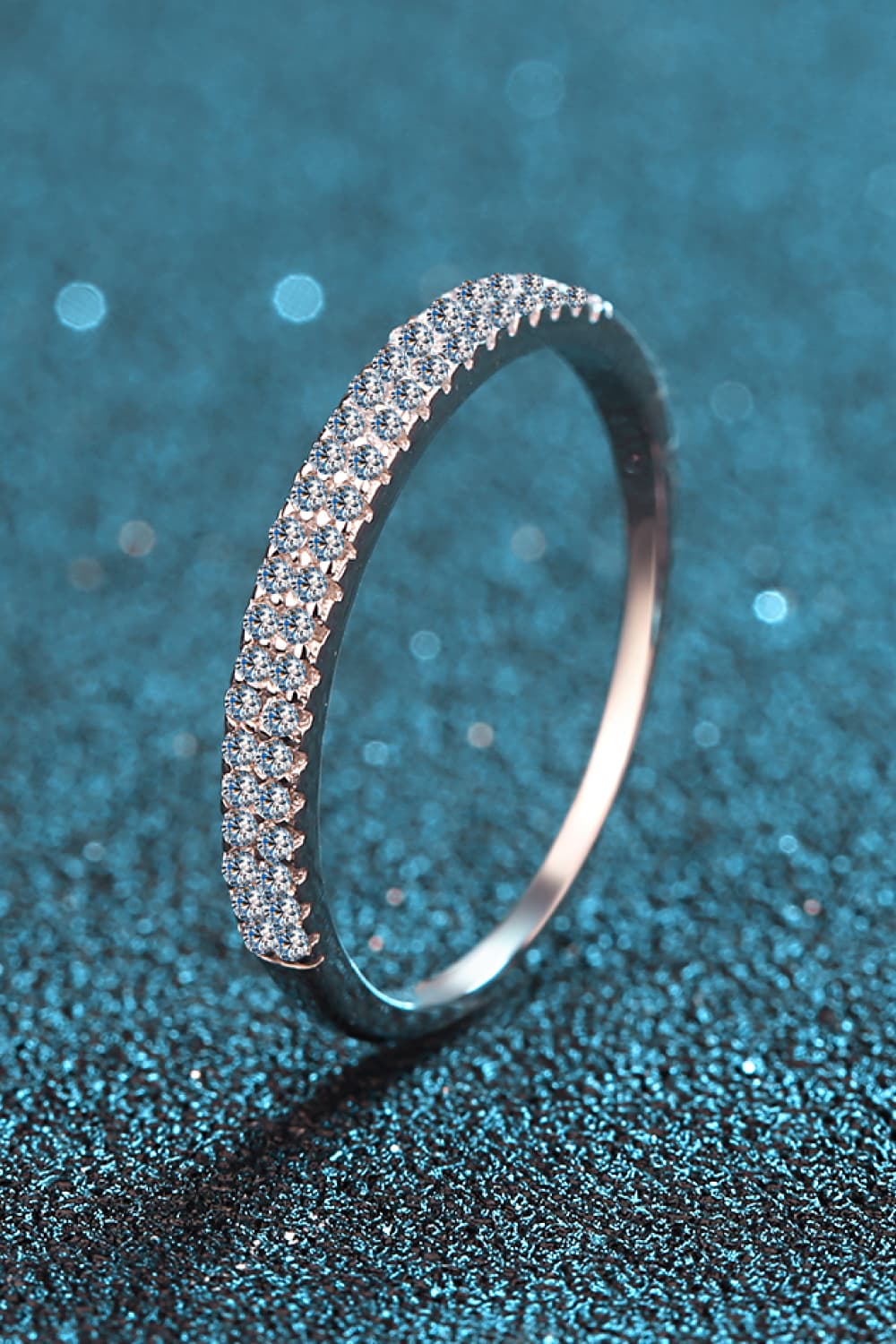Sparkala™ Half-Eternity Ring (Rhodium Over Pure Sterling Silver)