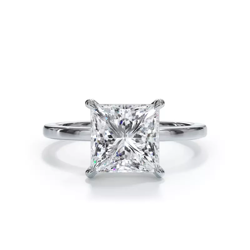 2.00 CTW AGI Certified Lab Grown Diamond Solitaire Engagement Ring – G-VS Clarity, 14K White Gold