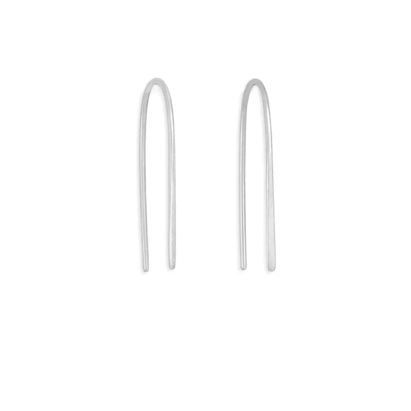 Sterling Silver Arc Earrings – Minimalist Lightweight Hook Earrings (23x7mm)