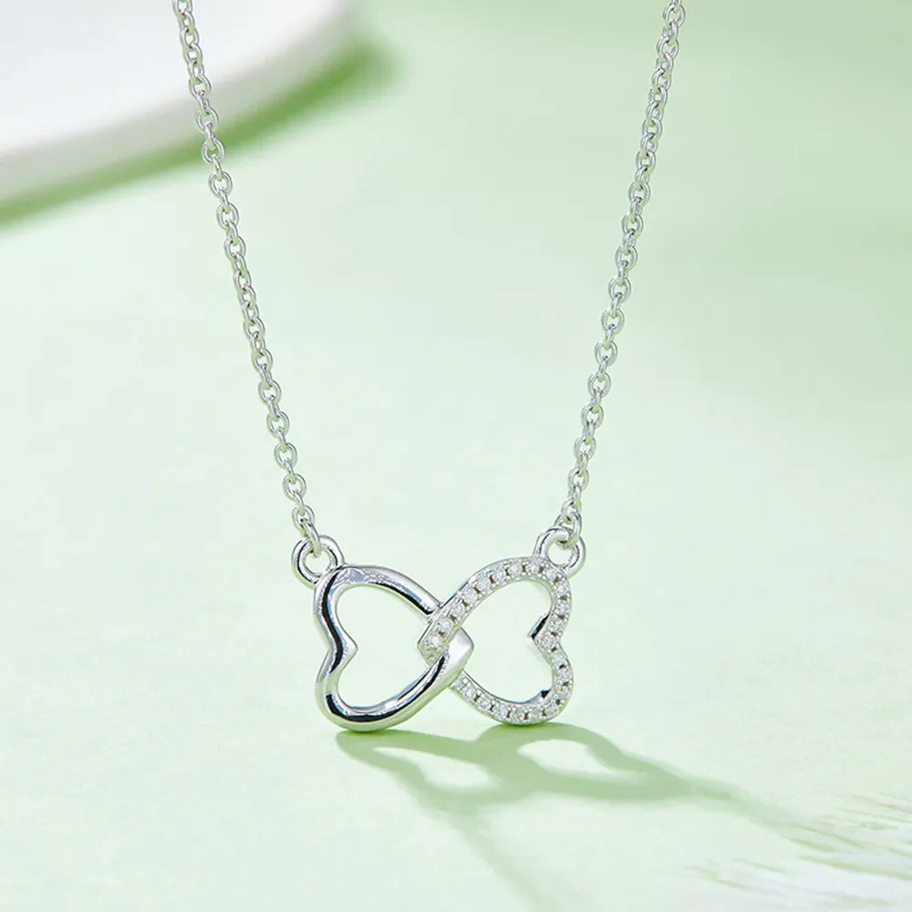 Sparkala™ 925 Sterling Silver Heart Bow Necklace